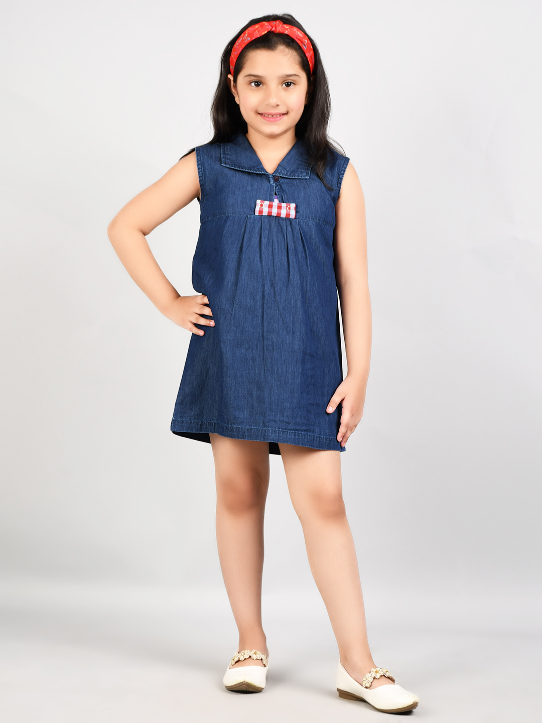 Denim Lapel Top For Kids