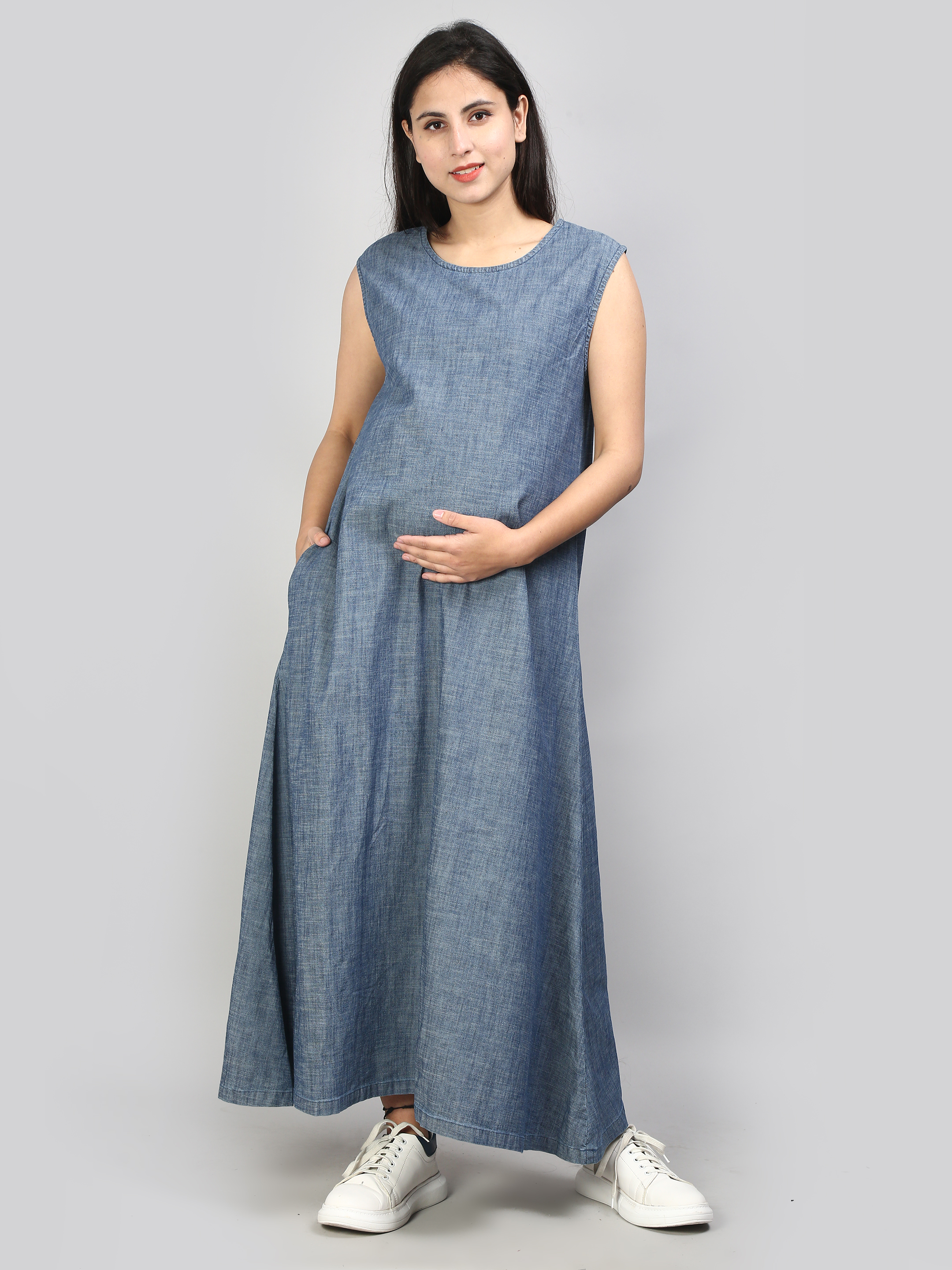 YY8A2293 denim dress for plus size